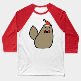 Brown Christmas Kitty Baseball T-Shirt